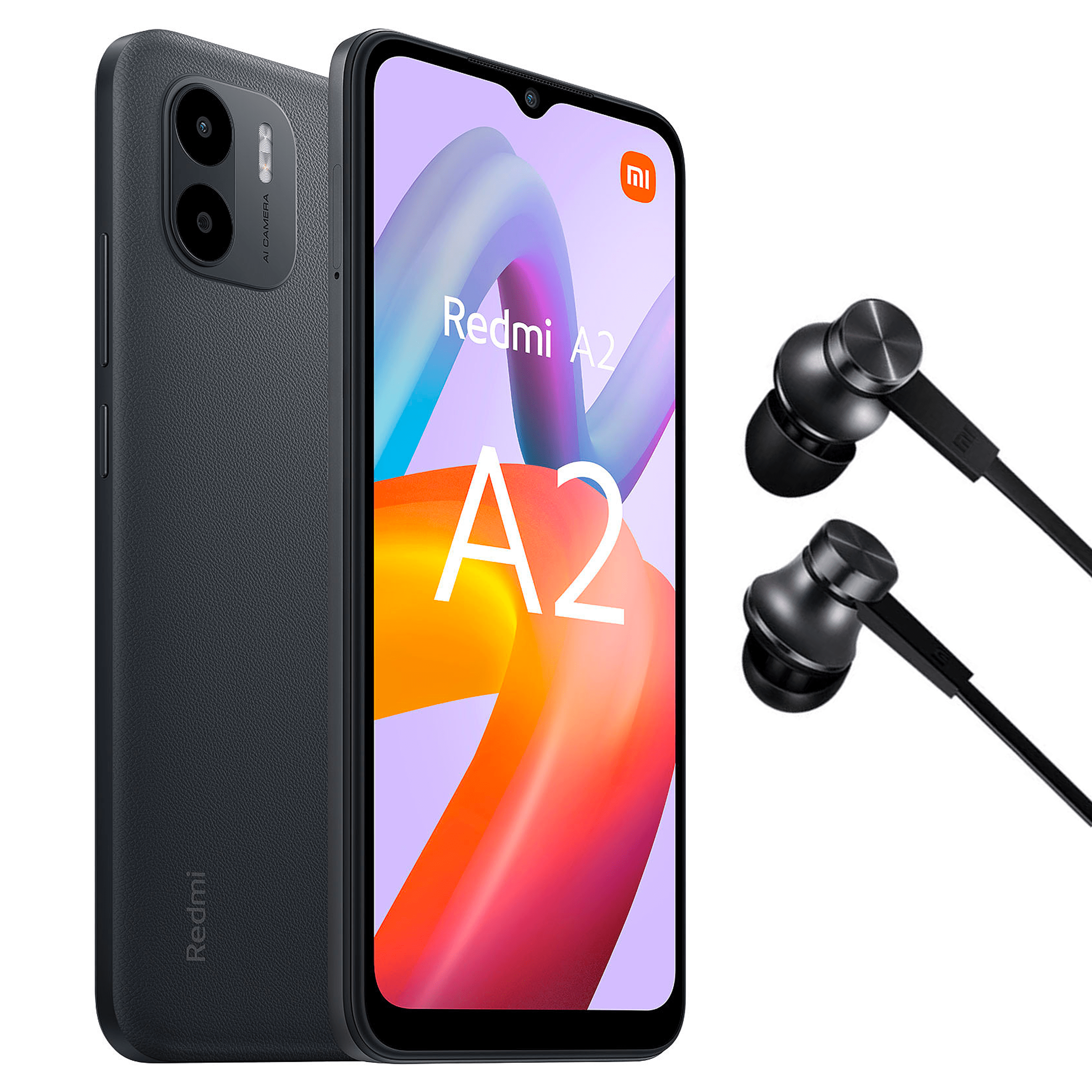 Redmi A2 2/32 Go + écouteurs Mi in-ear Noir